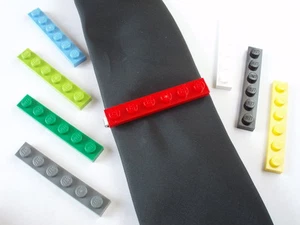 Tie Slide made with LEGO bricks weddings groom cufflinks pin favour clip plate - Picture 1 of 1