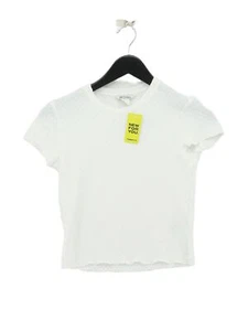 Monki Women's Top S White Polyester with Elastane Cropped - Picture 1 of 5
