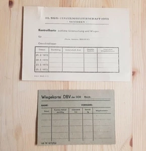  Kontrollkarte 25 DDR Einzelmeisterschaft Boxen 1973 Gera Senioren Wiegekarte - Bild 1 von 4