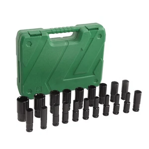 20tlg Steckschlüssel und Antrieb Werkzeug Kit 1/2" Antrieb Schlagschrauber Steckschlüsselsatz metrisch Steckschlüssel - Bild 1 von 8