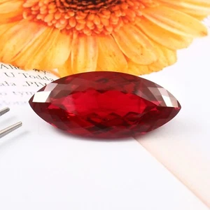 Natural Flawless Mozambique Red Ruby Loose Marquise Cut Gemstone 48x21MM - Picture 1 of 4
