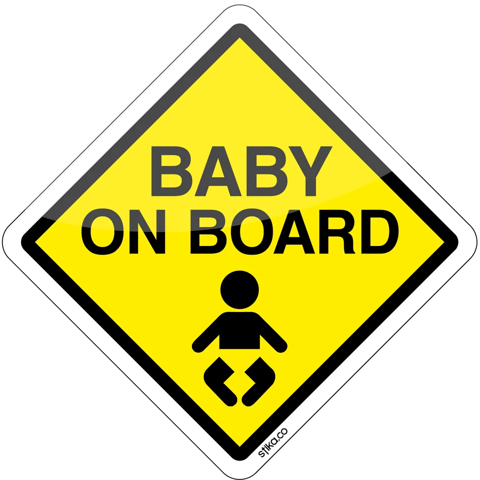 STIKA.CO Baby on Board 15cm Car Vinyl Outside Window, Bumper Sticker for Boy / Girl
