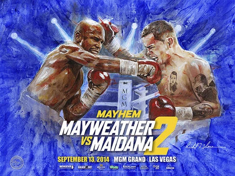 MAYWEATHER vs MAIDANA 2 Official Onsite fight poster by Richard T. Slone Cover