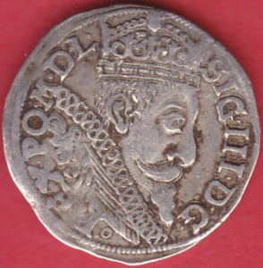 R* POLONIA LITUANIA 3 CENTAVOS 1597 IFSCHR BROMBERG FIRMADO III XF DETALLES #3855 - Imagen 1 de 2