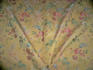 LEE JOFA KRAVET VITA ROSE BOUQUETS ITALIAN LAMPAS BROCADE FABRIC 9.75 YARDS - Picture 1 of 9