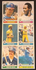 1979 O-Pee-Chee Baseball Trading Card Uncut 6 Card Sheet - Picture 1 of 2