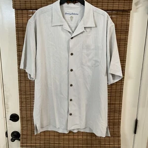 Tommy Bahama Large Short Sleeve Silk Button Up Stone Color  - Picture 1 of 8