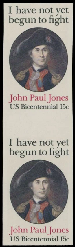 1979, USA JOHN PAUL JONES, 15C, VERT PAIR PROOFS W/GUTTER, NH, SC. #1789Pg - Image 1 of 2