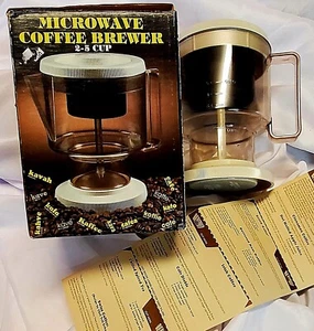 NEDIC WARE 2 - 5 TAZAS CAFETERA MICROONDAS NUEVA CAJA ABIERTA CON TARJETAS DE RECETA 64400 - Imagen 1 de 8