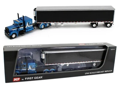 DCP 1:64 *BLUE &* BLACK* Peterbilt 379 63" w/53' Spread-Axle Reefer Trailer NIB - Image 1 of 4