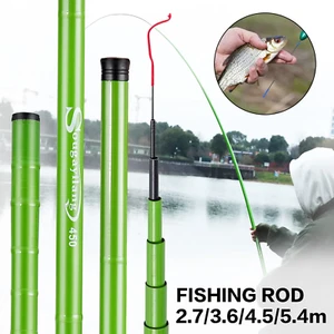 Canna Da Pesca Per Carpa 2.7/3.6/4.5/5.4M Canna Telescopica Ultra Leggera + - Photo 1/14