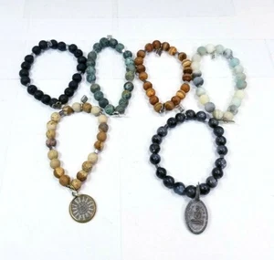 6 ICON NATURAL STONE BRACELETS (D) - Picture 1 of 3