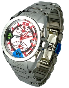 LOCMAN Cavallo Pazzo Chronograph Mother-of-Pearl Quartz Watch REF 161 Mens 40x47 - Picture 1 of 8