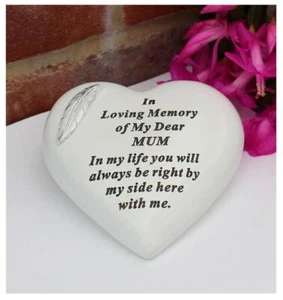 Monumento a mamá en forma de corazón independiente con verso inspirador - Imagen 1 de 1