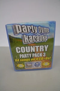 Party Tyme Karaoke Country Party Pack 3 (64 Songs) 4 CD+Gs Includes Lyrics - Imagen 1 de 7