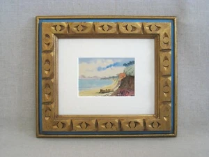 Strand Landschaft Gemälde, Original Aquarell, gerahmt Europäische Küste - Bild 1 von 3