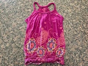Girl's Mudd summer top size 14 magenta floral sleeveless pleated camisole - Picture 1 of 4