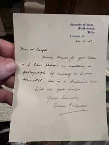 Lettera scritta a mano autografo Gordan Richards fantino britannico Tudor menstrello - Foto 1 di 4