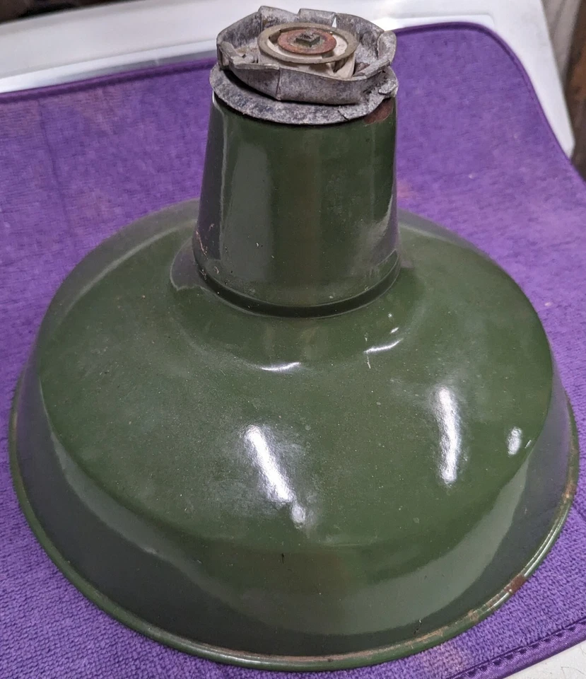 Antique American Benjamin Industrial Green Enameled Factory 12" Pendant Light - Image 1 of 4