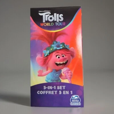 Trolls World Tour  3-IN-1 Memory Match Game Puzzle Dominoes Educational NEW - Image 1 of 4