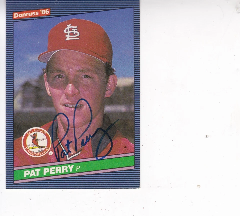 1986 Donruss #596 Pat Perry St Louis Cardinals Signature Autograph - - Image 1 of 1