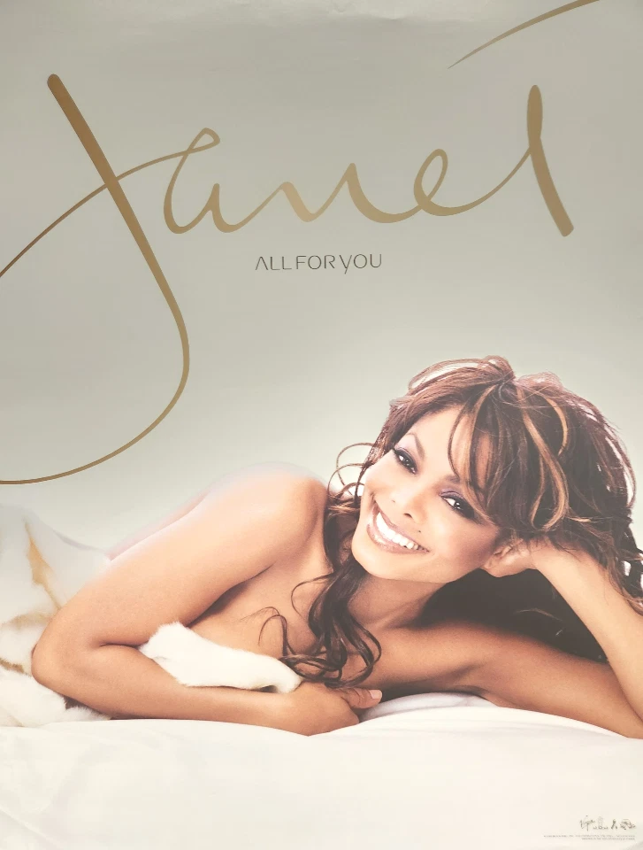 Janet Jackson 2001 All For You promotional poster Flawless NEW old stock - Image 1 of 1
