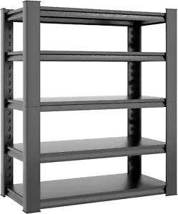72" H Garage Shelving 2500LBS Heavy Duty Storage Shelves Adjustable 5 Tier Metal - Picture 1 of 12