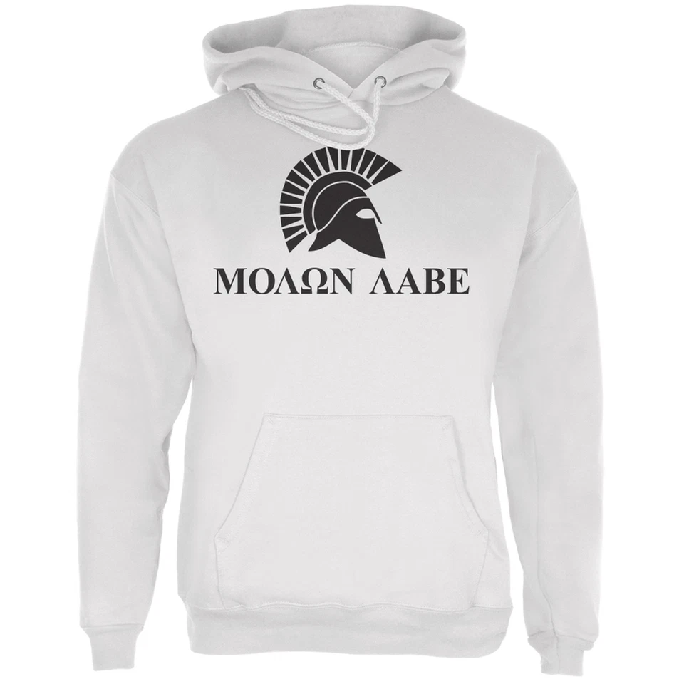 Sudadera con capucha Molon Labe Helment blanca para adulto Foto 1 de 1