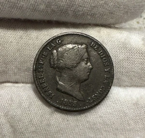 1855 SPAIN 10 CENTIMOS KM-603 - FREE USA SHIPPING! B2672 - Picture 1 of 2