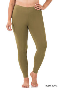 1X 2X 3X Athletic Fabric Wide Waist / Premium Cotton Long Yoga Leggings Pockets