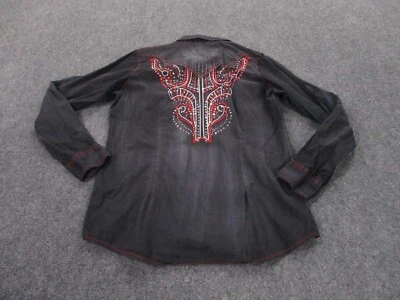 Camisa Rock 47 Wrangler Adulto L Gris Bolsillos Ligera Cuello Desteñido Para Mujer Foto 1 de 4