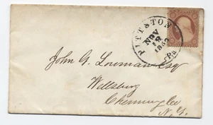 1859 Pittston PA #26 cover year dated black CDS [h.5335] - Picture 1 of 3