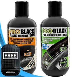 E-TECH PRO Black Tyre & Rubber Restorer + Plastic Trim Restorer Kit 236mL + +M - Picture 1 of 24