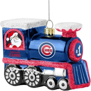 Topperscot MLB Chicago Cubs Blown Glass Train Ornament Train - Picture 1 of 1