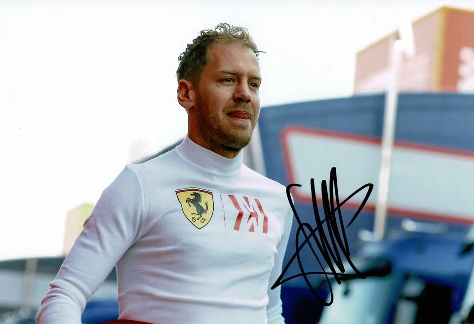 Sebastian Vettel Signed 12X8 Photo FORMULA 1 Ferrari Genuine AFTAL COA (3548) - Image 1 of 1