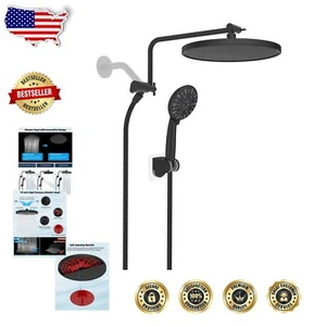 10'' High Pressure Dual Showerhead Combo with Adjustable Arm & 7 Powerful Sprays - Picture 1 of 11