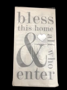 NIP CR GIBSON Guest/Dinner PAPER NAPKINS "BLESS THIS HOME" Silver 16 Ct 3-Ply - Picture 1 of 3