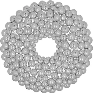 3FT Shiny Silver Ball Ornament Wreaths Christmas Wall Hanging Holiday Decor - Picture 1 of 4