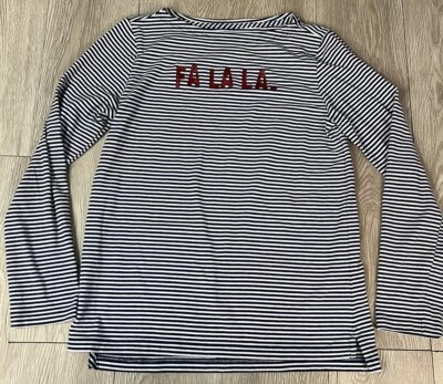 Camisa Vineyard Vines Navidad Vacaciones Fa La La Rayas Manga Larga Niñas Grande L Foto 1 de 4