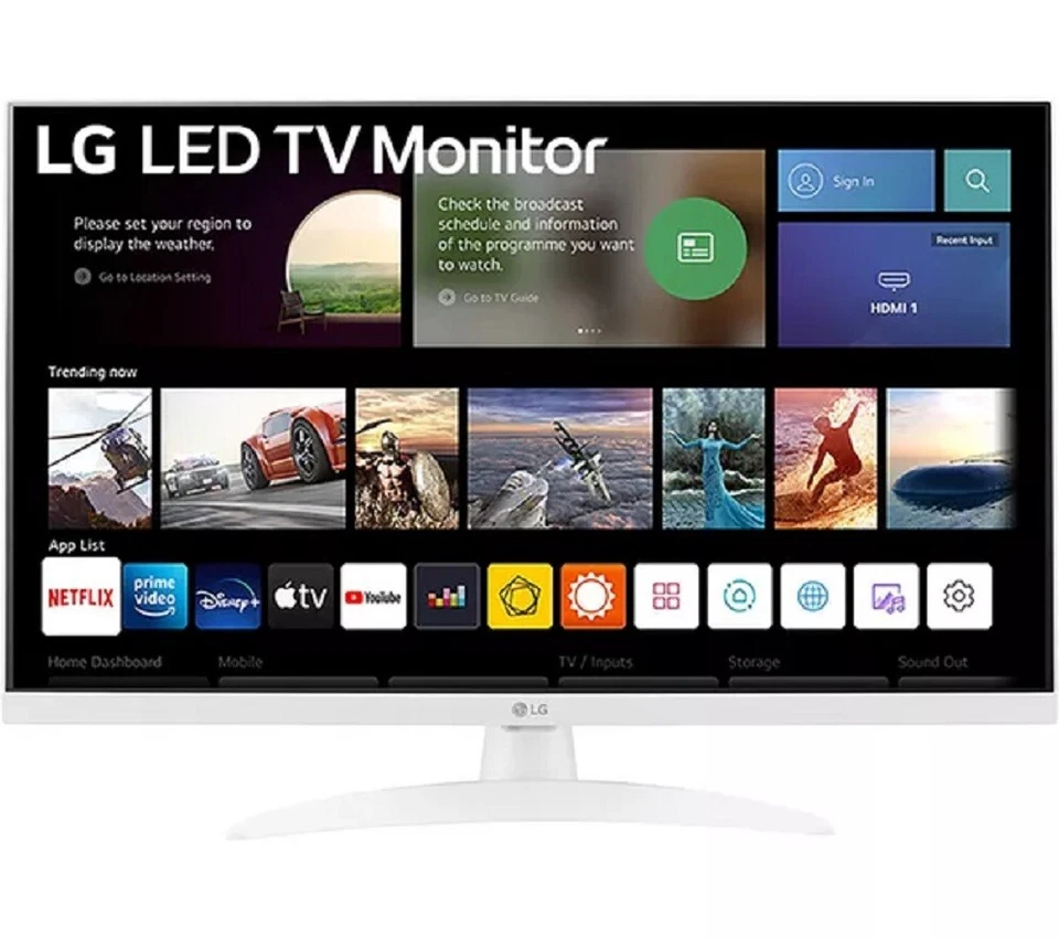 LG 27tq615s-wz 27" Inteligente Full HD IPS TV Wi-Fi - Tdt & Freesat - Blanco - Imagen 1 de 4