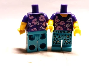 New LEGO Hawaiian Torso Jean Leggings Legs Big Bold Flower Purple Shirt Top - Picture 1 of 1