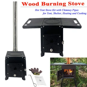 Outdoor Camping Wood Stove Portable Outdoor Heating Wood Burning Travel Stove - Picture 1 of 14