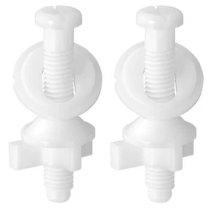 Toilet Seat Screws Replacement White Plastic Toilet Seat Hinge Bolts Screws w... - Picture 1 of 5