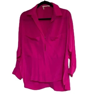 Derek Lam 10 Crosby 100% Silk Blouse Top Shirt Pink Oversized Fit Contemporary - Picture 1 of 6