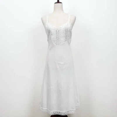 Lencería delicada de colección Deana Slip para mujer M/36 blanco con ribete de encaje transparente Cottagecore Foto 1 de 4