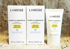2x~LANEIGE~Hydro UV Defense EX Sunscreen~SPF 50~20ml / 0.67 fl oz each~NIB~ - Picture 1 of 1