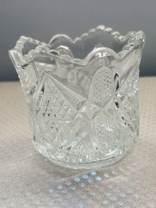 Vintage 1900's Pressed Pattern Spooner Nut Dish Glass Clear Color Diamond Bar - Picture 1 of 5