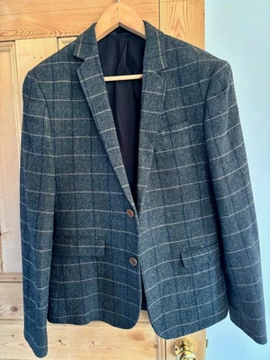 Asos Mens Tweed Herringbone Blazer Jacket, Size 38" 96cm - Image 1 of 3