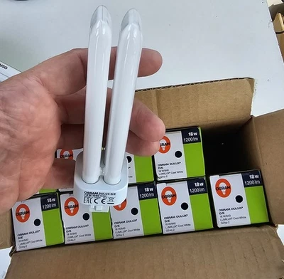 Osram G24q-2, 10 pezzi, 18 W, 4 pin, colore 840, luce bianca molto calda, a... - Immagine 1 di 4