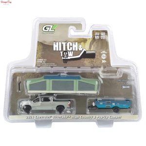 GREENLIGHT 32320-D - 1/64 HITCH AND TOW 2024 CHEVROLET SILVERADO POP UP CAMPER - Picture 1 of 4
